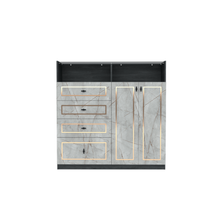 ตู้ลิ้นชัก 4 ลิ้นชัก WISDOM DESIGN FURNITURE GDW-121 120 ซม. สีแอชเกรย์/ไลท์มาร์เบิ้ล_0